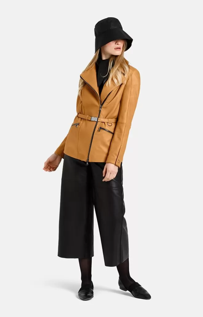 Women WERNER CHRIST Alessia: Longer Biker Jacket With Tie Belt